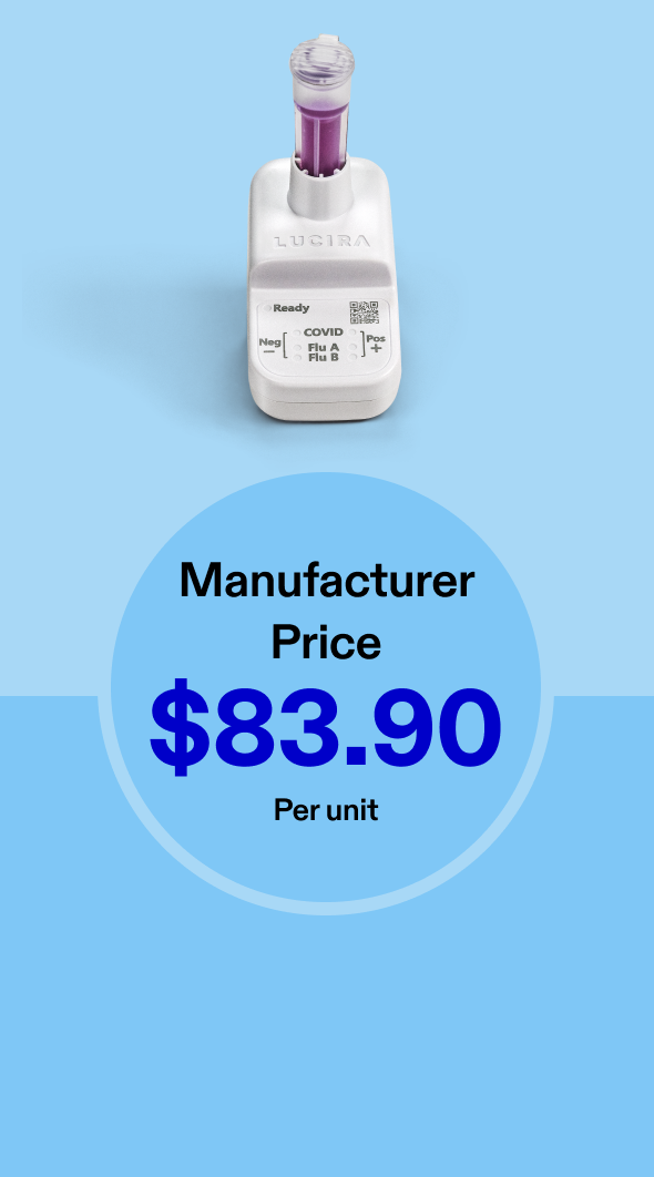 LUCIRA® by Pfizer COVID-19 & Flu Test list price $83.90 on Pfizer Prime based on orders of 24 mobile